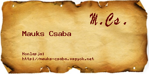 Mauks Csaba névjegykártya
